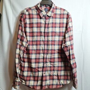 J. CREW Flannel Button-Up Shirt Sz XL Multi Plaid Preppy Holiday Gorpcore EUC!